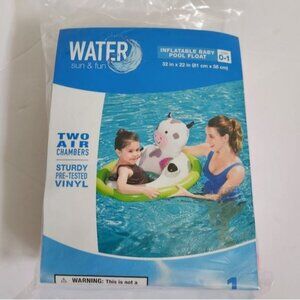 Sun & Fun Swim Baby Float Cow 32" X 22" Ages 0-1  Swimming Pool Water New
